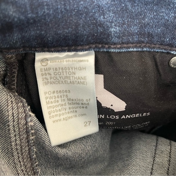 AG The Mari High Rise Slim Straight Leg Denim Jeans Blue - Picture 12 of 14